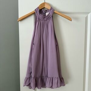 Cinq à Sept Lilac Ruffle Detail Blouse